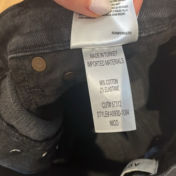 Agolde Nico Jeans - Black Ripped. Size 24 - Picture 5 of 10